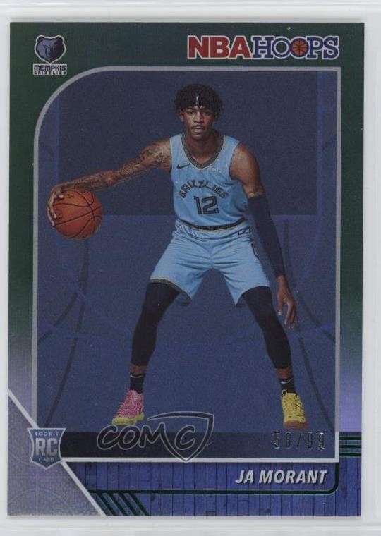 2019-20 Panini NBA Hoops Green 58/99 Ja Morant #259 5w5