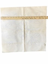 Vintage Set of 4 Stamped Cross Stitch Linen Tablecloths Floral Embroidery