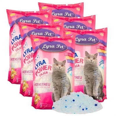 6 x 5 L = 30 L Lyra Power Silikat Katzenstreu Cat staubfrei klumpfrei Lyra Pet 