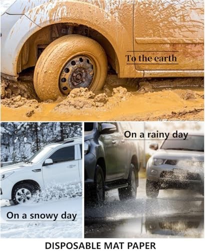 White Car Paper Floor Mats,100Pcs Vehicles Disposable Floor Pads,Temporary 