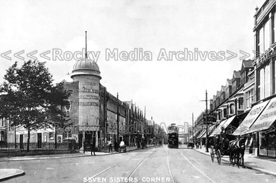 Pyy-60 Animated Street View, Seven Sisters Corner, Tottenham, London 1900. Photo