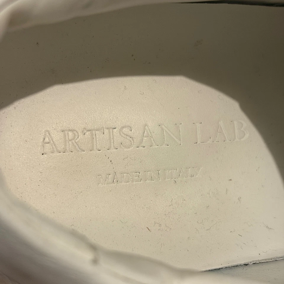 Artisan Lab Essential Sneakers Shoes White Leather Made in Italy Men Size 43 - Image 3 of 4