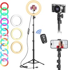 Ring Light with Tripod Stand & Phone Holder Tall 182 cm, 10 inch LED Ringlight 