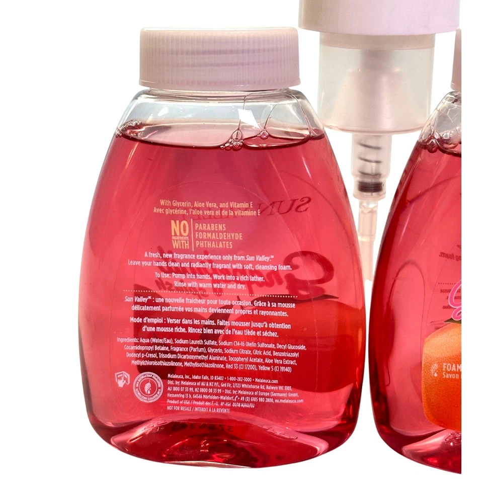 Melaleuca Sun Valley Grapefruit Splash Foaming 8oz Hand Soap 2 Pack w/1 Pump-New - Imagem 3 de 3