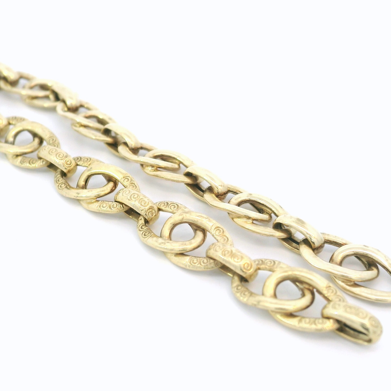 Bracelet, solid gold bracelet, link chain yellow … - image 3