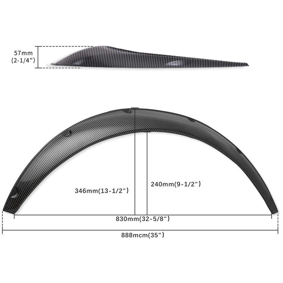 Arcos de rueda de carrocería extra ancha de 4,5" para guardabarros de carbono para Porsche 944 911 924 Foto 3 de 4