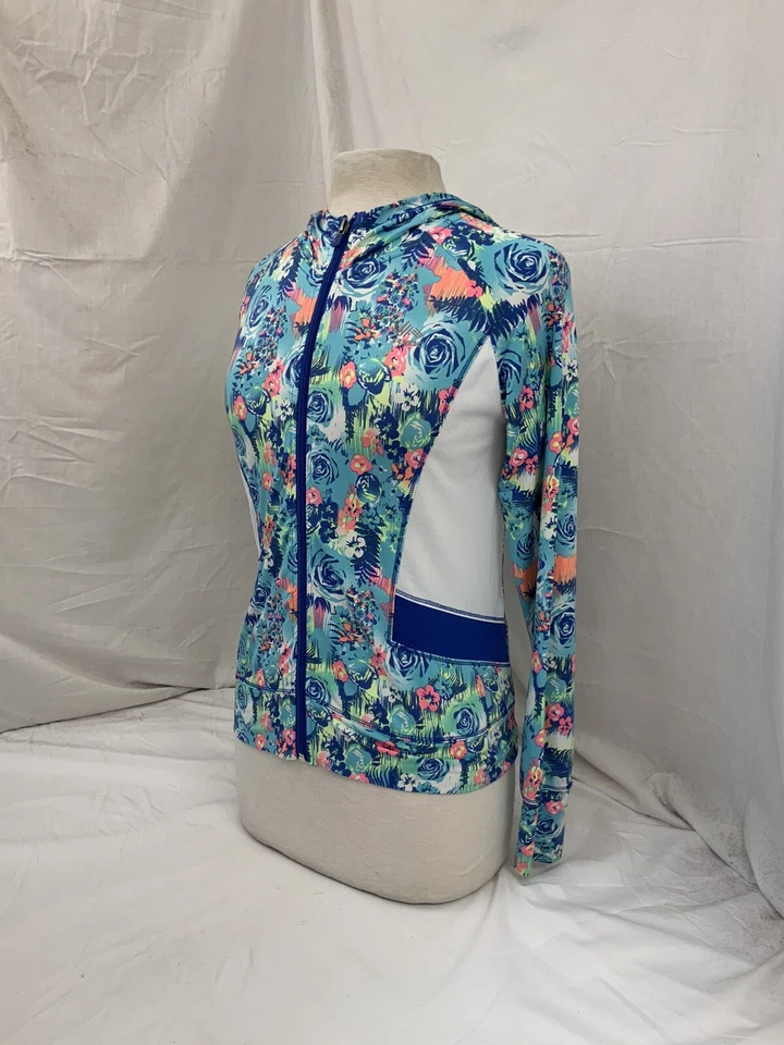 Chaqueta de Correr RBX L 14/16 Azul Floral Poli Elástica Sin Defectos YGI R1-718 Foto 4 de 4