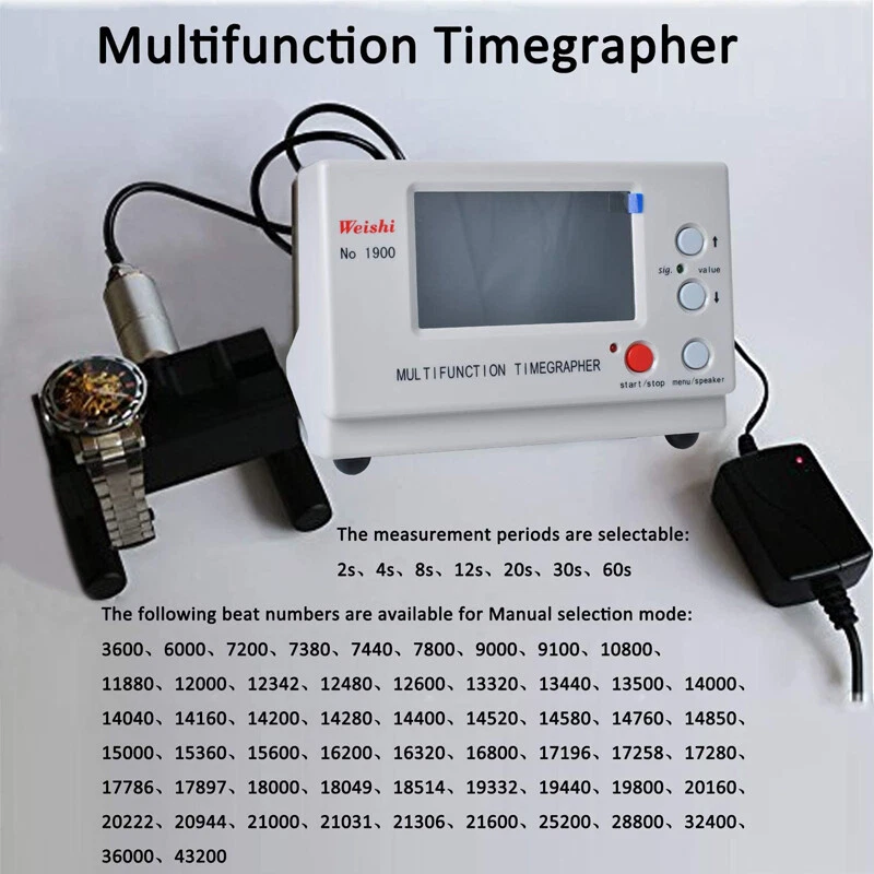 No.1900 Weishi Timegrapher Mechanical Watch Timing Machine Multifunction US Plug - Image 3 of 4