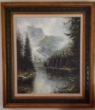 Listed Artist K.Schmidbauer(1921-1998)Austrian oil painting*Rare Frame Alpine
