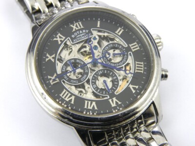 Rotary Herren Automatik Skelett Tag/Datum Uhr GB00242/04 - 100m