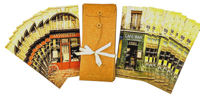 CHUI TAK HAK DELUXE DESIGNER 16 NOTE CARD SET  UNIQUE ENVELOPES COLLECTIBLE  BOX