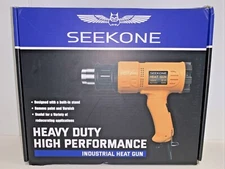 SEEKONE Heat Gun 1800W Heavy Duty Hot Air Gun 2-Temp 4 Nozzles 122℉~1202℉ NEW