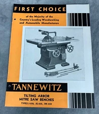 Tannewitz Table Saw Types J250, JS250 & JW250 Vintage ~ BROCHURE ~ Pamphlet