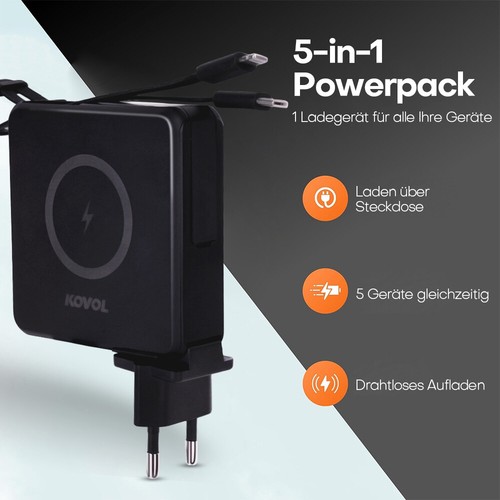 50000mAh Powerbank PD22,5W Schnellladegerät Externer Akku Handy Schwarz