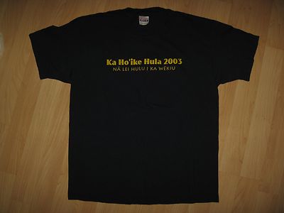 T-shirt Hula Show 2003 Na Lei Hulu I Ka Wekiu - Taille L - Coton Bleu Marine
