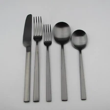 West Elm Stainless Flatware  KANTO BLACK - 5pc Place Setting N/O