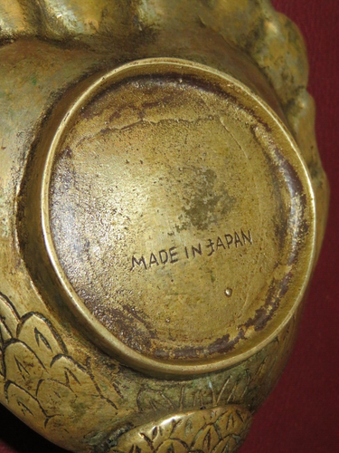 Vintage 5.5" Solid Brass Peacock Ashtray - Made in Japan - Picture 8 of 11