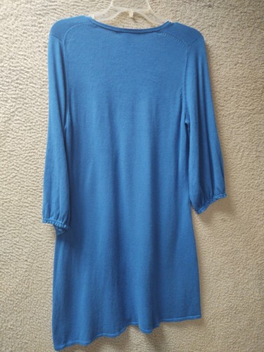 Lucky Brand Sweater Dress Womens Large Blue 29% Cashmere 10% Silk 1% Wool - Picture 5 of 8