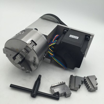 CNC Router Hollow Shaft Rotary Axis A 4th Axis 3 Jaw 80mm Chuck Dividing Head