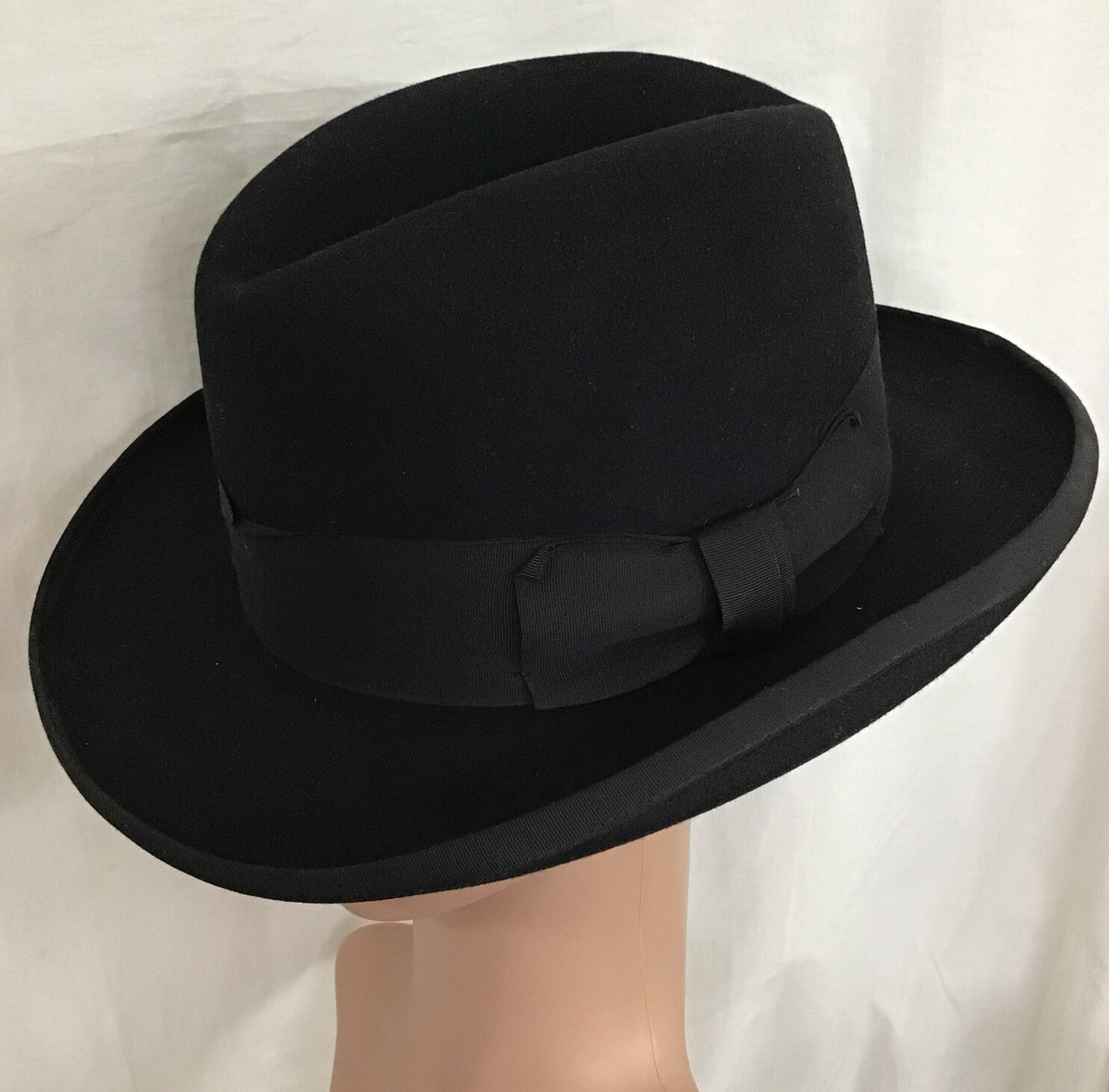 Le Paris The Big Top Hat Shop Fur Felt Mens Fedora Hat Black  display picture 3