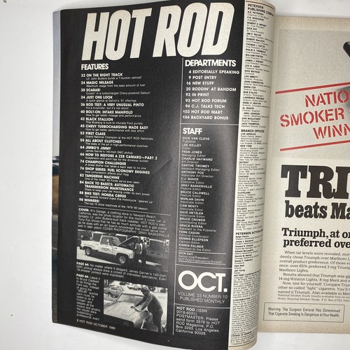 Hot Rod Magazine Original Vintage October 1980 Chevy Turbocharging Z28 Camaro - Picture 2 of 2