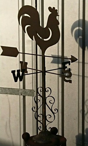 FRENCH style or HAMPTONS decorative weathervane rooster rust GARDEN OUTDOOR NEW - Picture 2 of 6