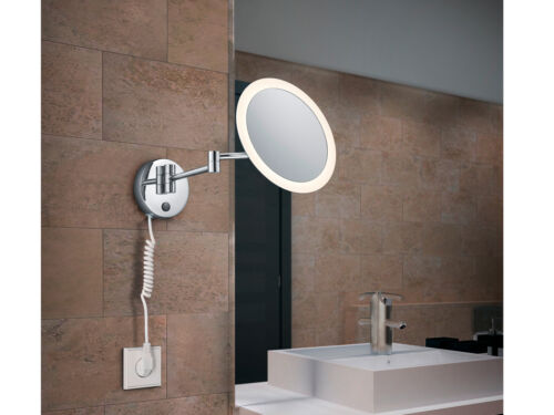 LED Badspiegel rund mit Beleuchtung und Vergrößerung Schminklichter für Gäste WC - Bild 1 von 6