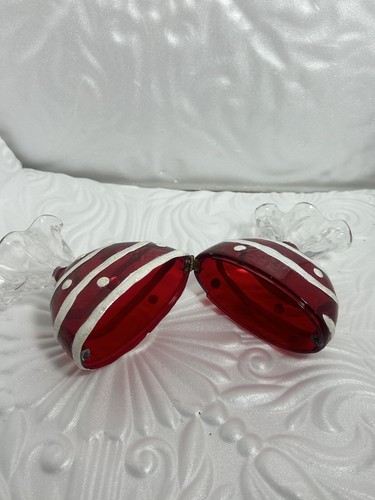 Christmas Gift Box Cand Hard Plastic Red/White Sparkles - 第 5/7 張圖片
