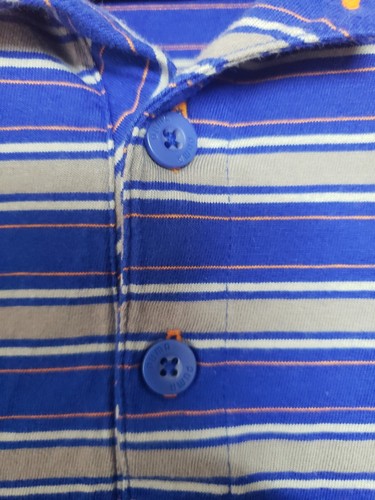 Puma Golf Polo Shirt Mens Size XL Blue Gray Striped Orange Collar Short Sleeve - Picture 4 of 8