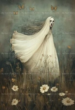SPOOKY BANSHEE ART PRINT, Ghost Wall Decor, Gothic Witchy Scary Lady Poster E606