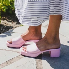 Steve Madden Harlin Sandals Pink Rubber Chunky 8 $59