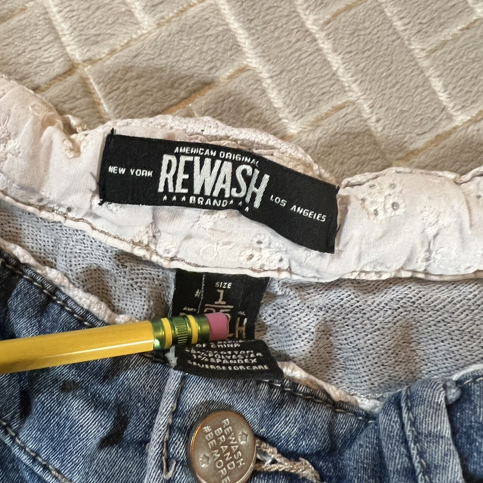 Rewash Womens 1 Denim Jeans Blue Soft Stretch Boyfriend Tapered Leg Lightweight