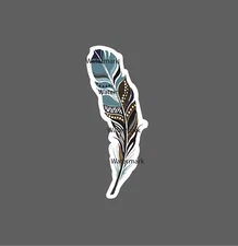 Feather Turquoise Sticker Western Waterproof