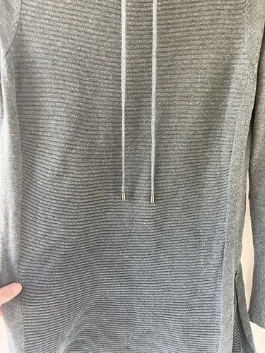 Felpa donna Artisan NY con cappuccio a costine tg sm.verde esercito con polsino foro pollice - Foto 4 di 9