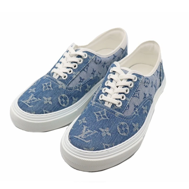 LOUIS VUITTON 1A5YUN/LD0210 Monogram Denim Sneakers Shoes 5 Blue Auth Men  Used