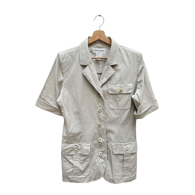 Yves Saint Laurent Iconic Vintage Beige Safari Saharian Shirt  Size 42 US 10 fit