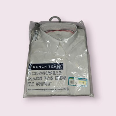 French Toast Short Sleeve Uniform Shirt Boys Size 5 White New