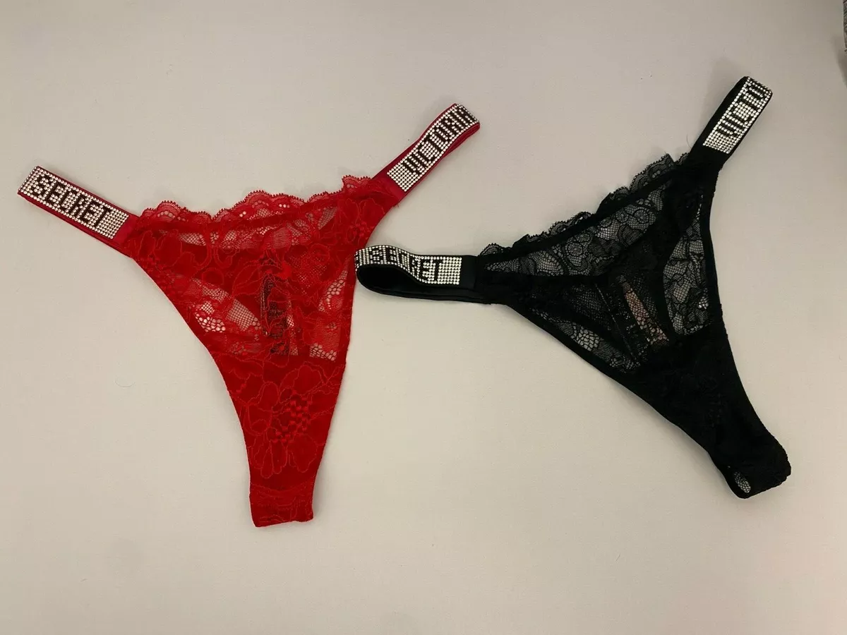 Victoria's Secret Very Sexy Shine Strap Lace allover Lace THONG Panty Pick  S M L