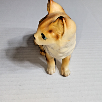 VTG 1970s Ceramic Orange Tabby Cat Miniature Figurine - C7303