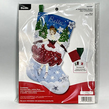 Bucilla A CHRISTMAS SKATE FELT STOCKING 86979EI New