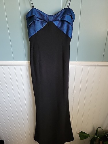 Womens David Meister Gown Size 2 Teal Black Dress Prom Wedding Dance Event