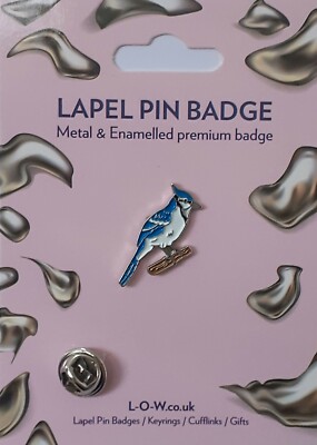 Jay Gartenvogel in blau Metall und Emaille Anstecknadel Anstecker 351