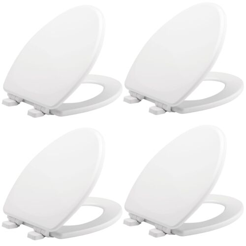 Lannon Slow Close Toilet Seat, Non Slip Heavy Duty Wood, Easy Install, Elonga...