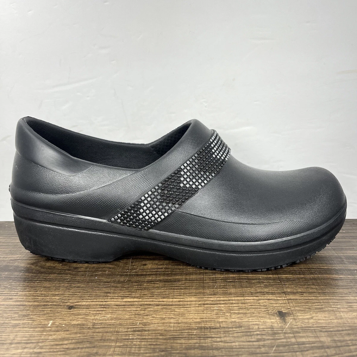 Crocs Neira Pro II Embellished Slip Resistant Clog Women s Black