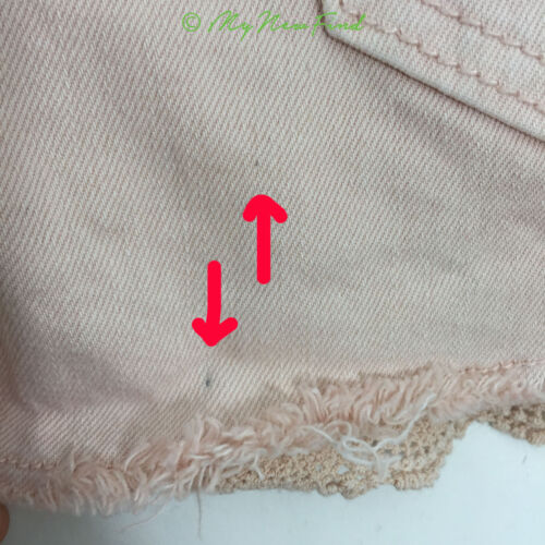 Pantalones Cortos de Denim Love Fire Juniors Corte Talla 1 Botón Mosca Naranja Crochet B66 - Imagen 3 de 3