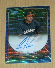2013 Bowman Chrome Blue Wave autograph refractor Edwin Escobar 13/50