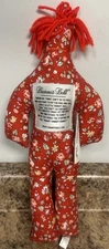 DAMMIT DOLL, Voodoo 12'' red white floral flowers leaves New With Tags