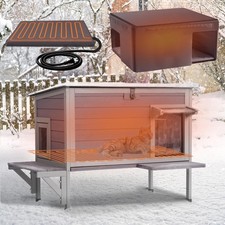Heated Cat House for Outside, Outdoor Cat House Insulated with Bite-Resistant