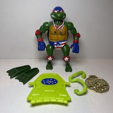 vintage TMNT Olympic Super Swimmin Raph figure Playmates 100  Complete 1992