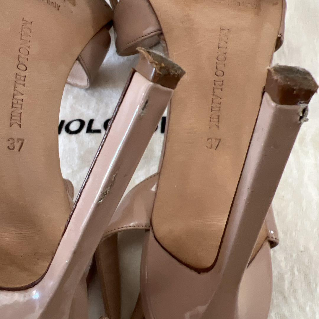 7㎝●シンプルヒール●Manolo Blahnik● ヌード色 Manolo Blahnik Sandals Heels Nude Pink Beige EU37.0/US7.0